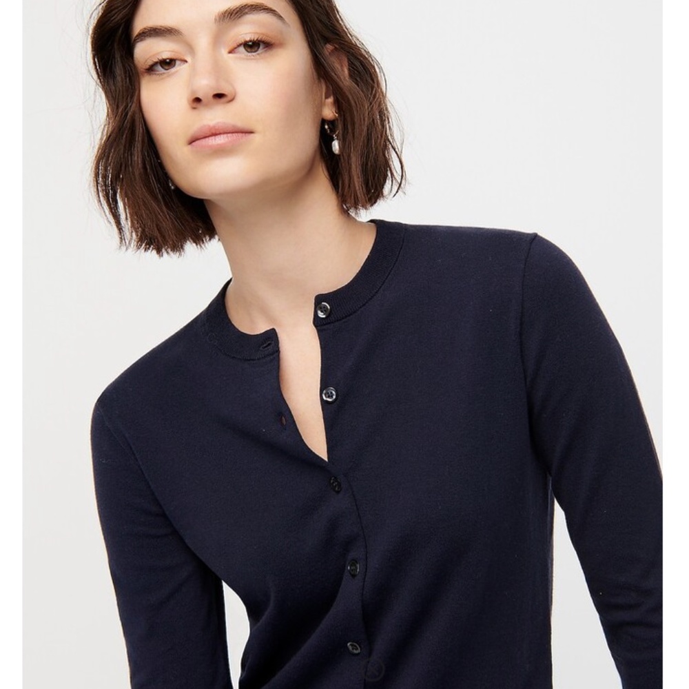 J crew classic cotton cardigan black
